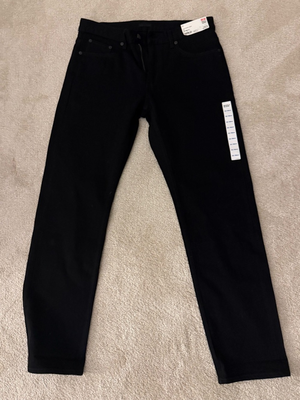 Uniqlo Black 33 Slim Straight Jeans